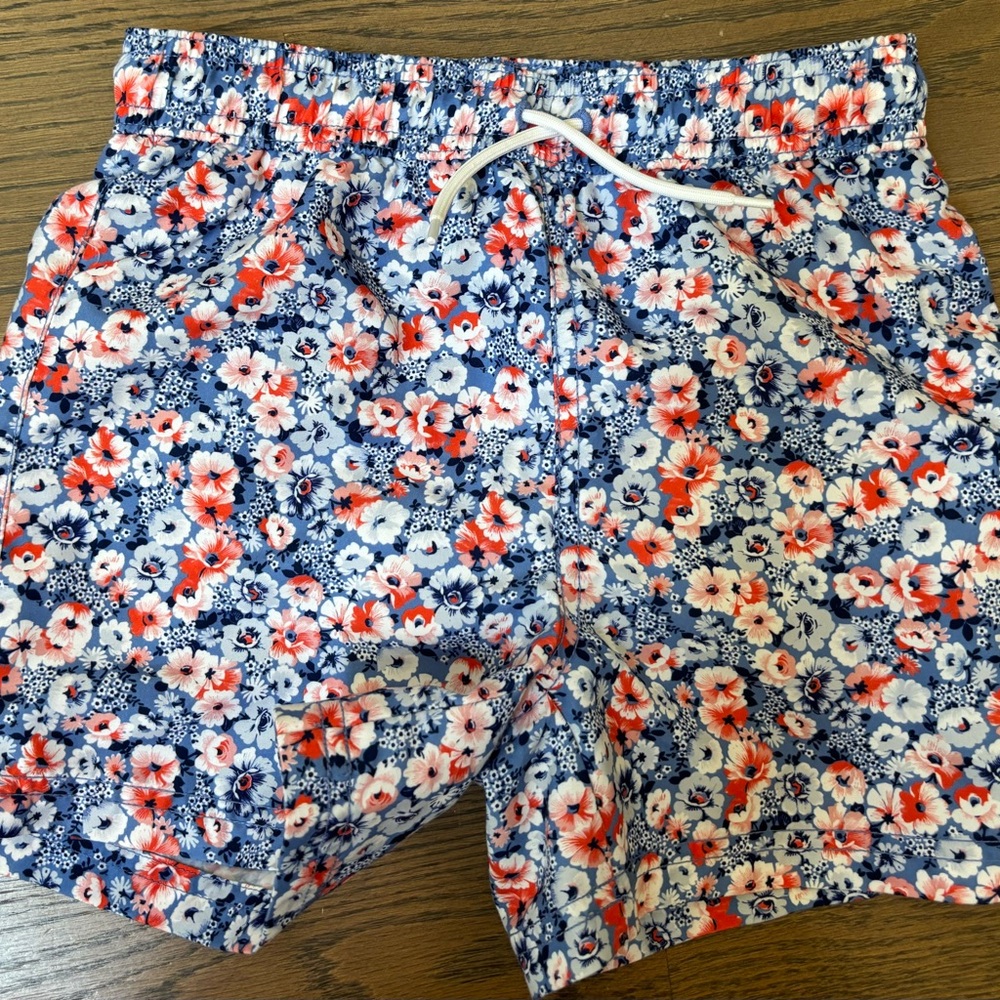 Janie and Jack Blue and Red Athletic Shorts Vibrant Design